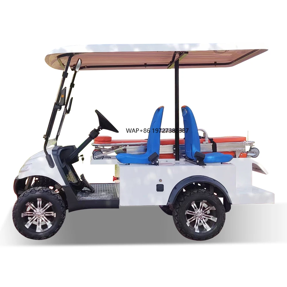 

High Quality 2-Seater Electric Golf Ambulance Cart with Off-Road Tires Hot Sale at Low Price Made of Durable Metal
