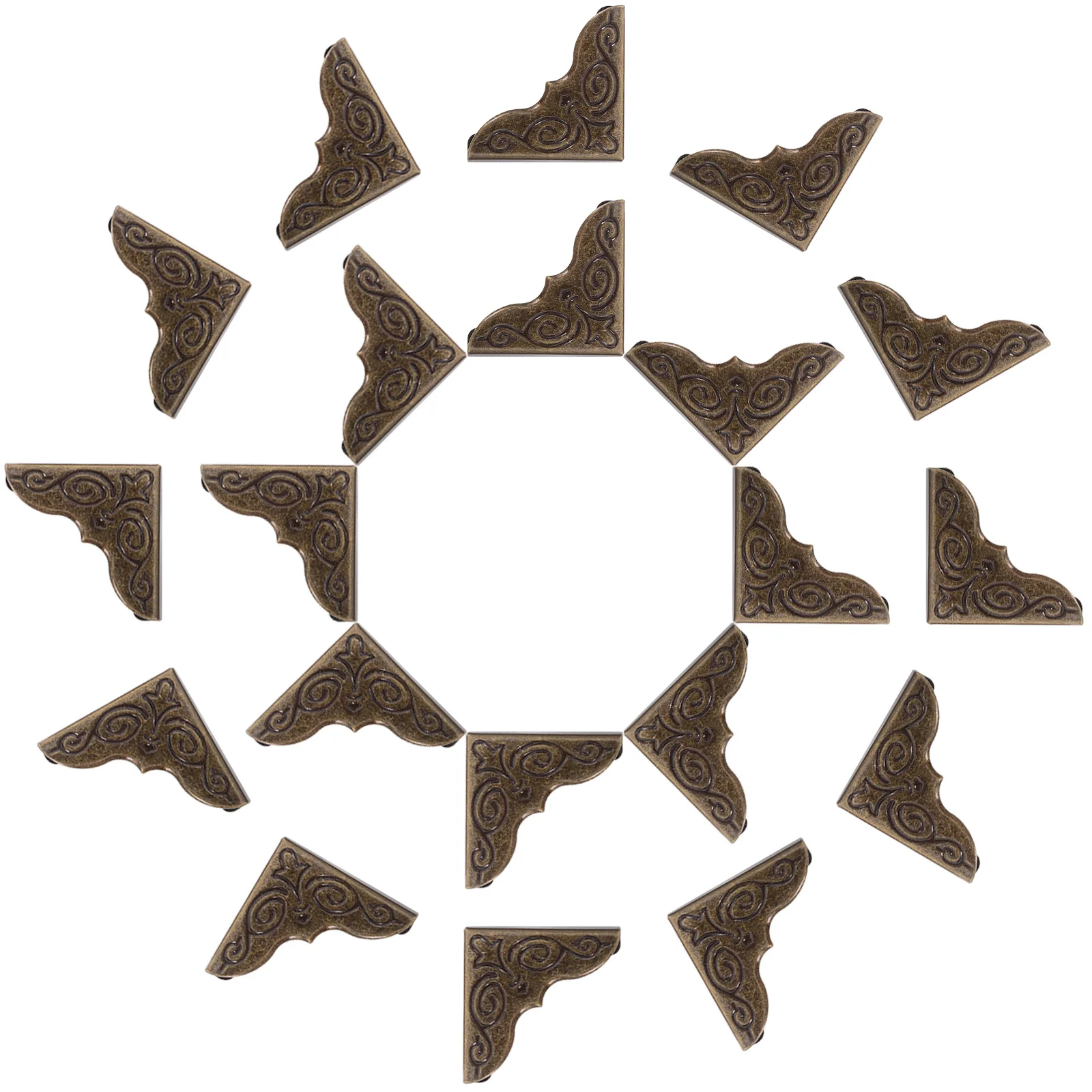 

50Pcs Vintage Bronze Metal Scrapbook Corners 26Mm Triangle Album Corner Protectors for Photo Frames Jewelry Boxes Edge Safety