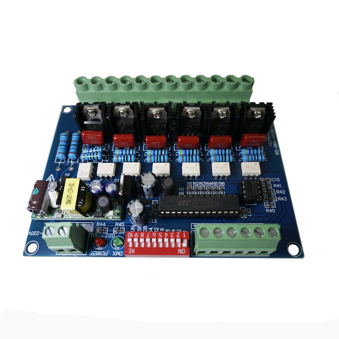 6CH AC110V-220V High voltage 50HZ 6 channels Dimmer DMX512 LED Decoder DMX 5A/CH led dimmer board For led Stage light lamp