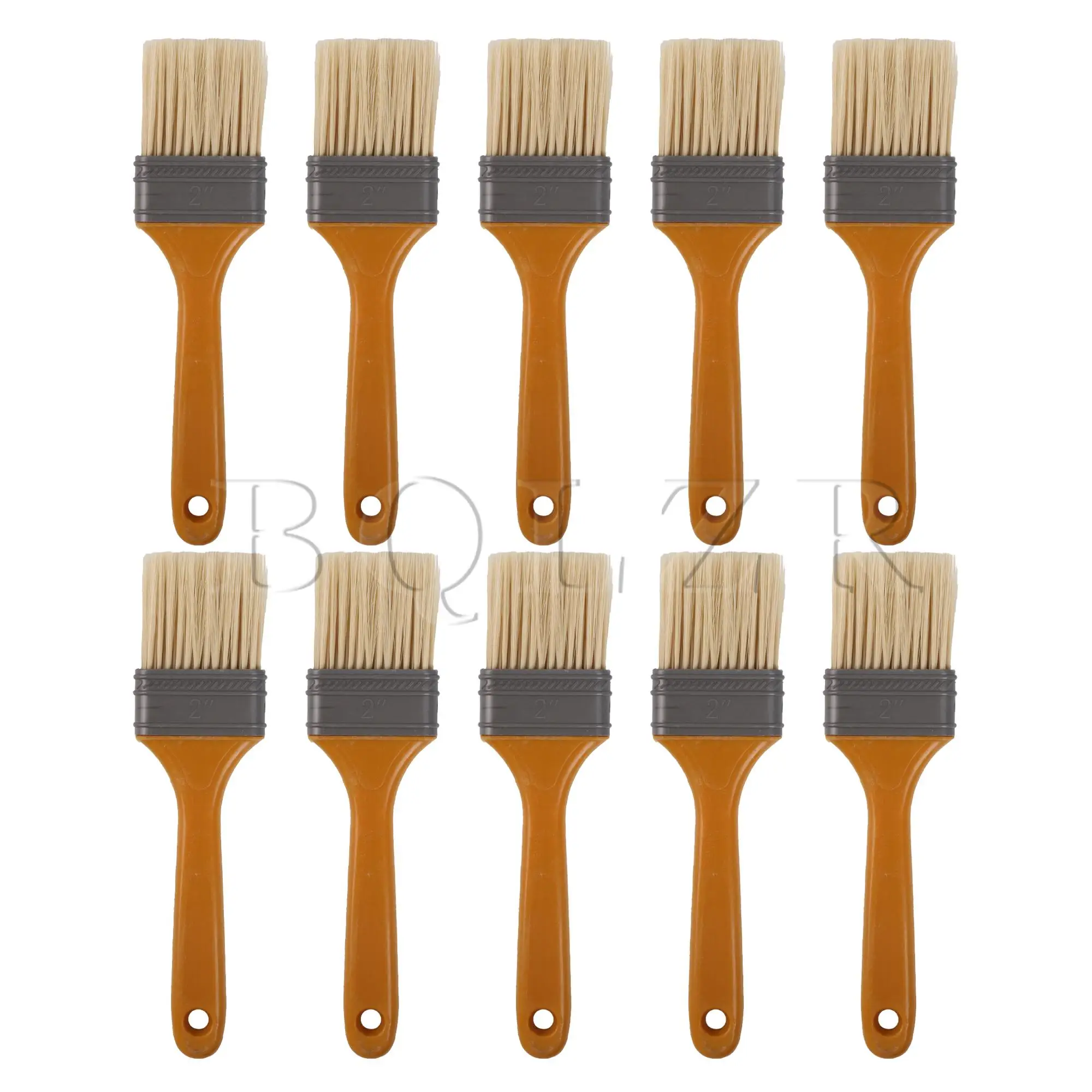 BQLZR 10 Pcs Plastic Handle Brush for Painting Walls Fence Staining 2