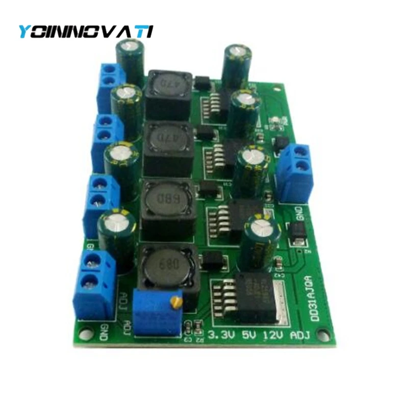 3A 4 Channels Multiple Switching Power Supply Module 3.3V 5V 12V ADJ Adjustable Output DC DC Step-Down Buck Converter Board