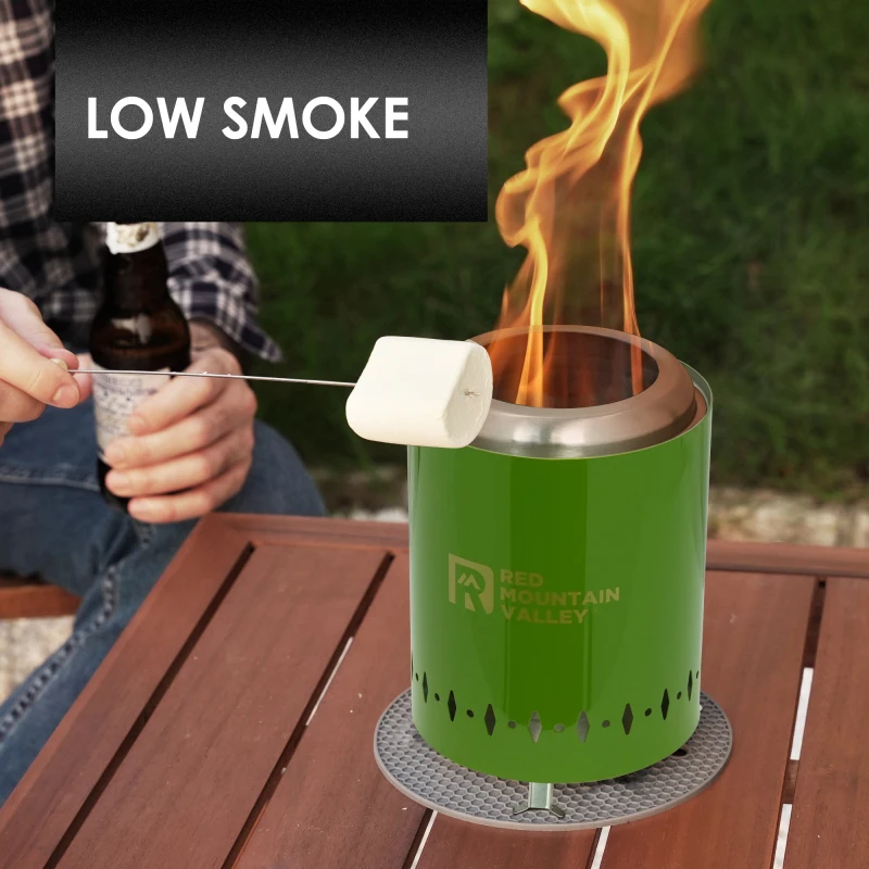 

Green Portable Stainless Steel Small Camping Stove With Pad Outdoor Enthusiasts Outdoor Stove Camping Cooking Gear