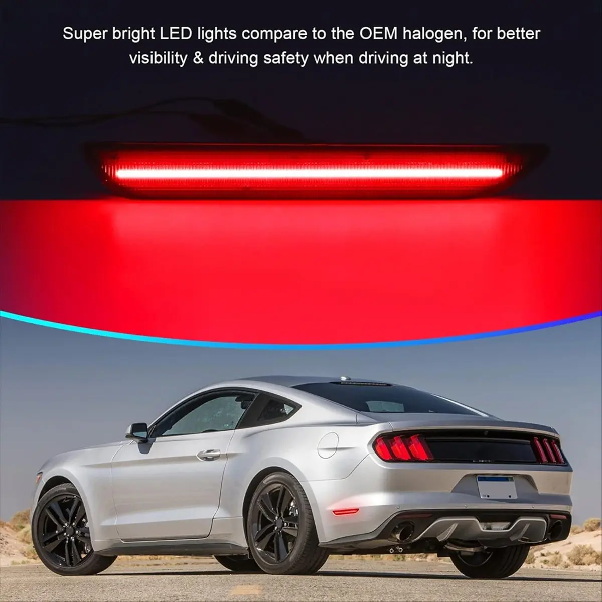 

Боковой габаритный фонарь с дымчатыми линзами для Ford Mustang 2015-2023, основной автомобильный фонарь