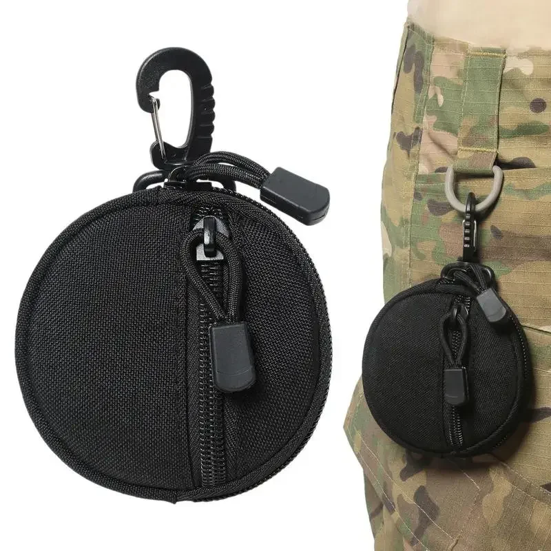 

Mini EDC Tool Pouch Keychain Zipper Holder Earphone Key Wallet Coin Purses Outdoor Hiking Hunting Accessories Waist Bag