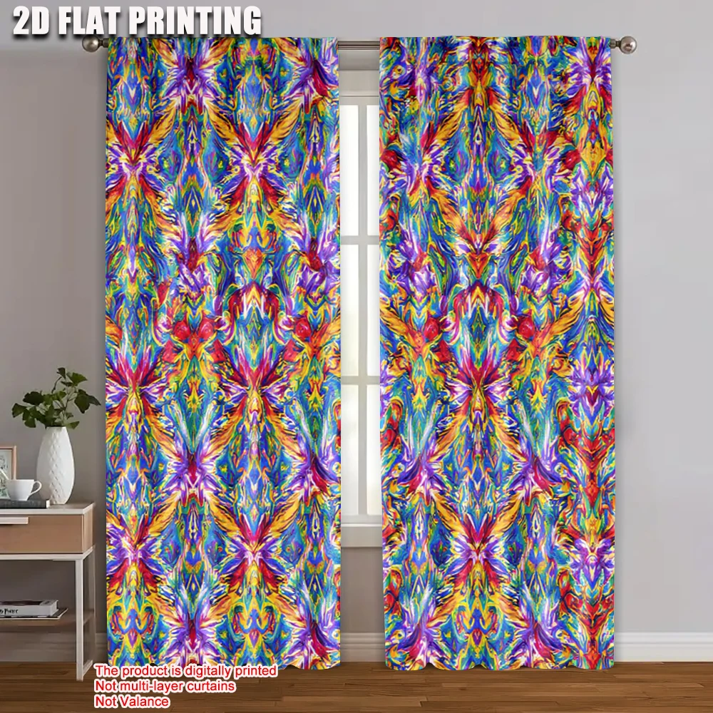 

2pc, Party Window Curtains cell Versatile Polyester Fabric,Without Electricity Versatile Use for Holiday Celebrations