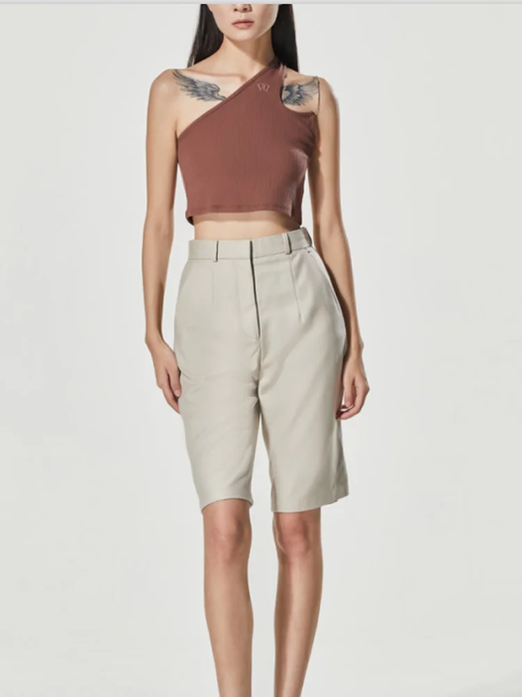 

Женский летний топ-майка DANZ NYC с 3D-логотипом, разноцветный, с косым плечевым ремнем, для повседневной носки и спорта, из хлопка...