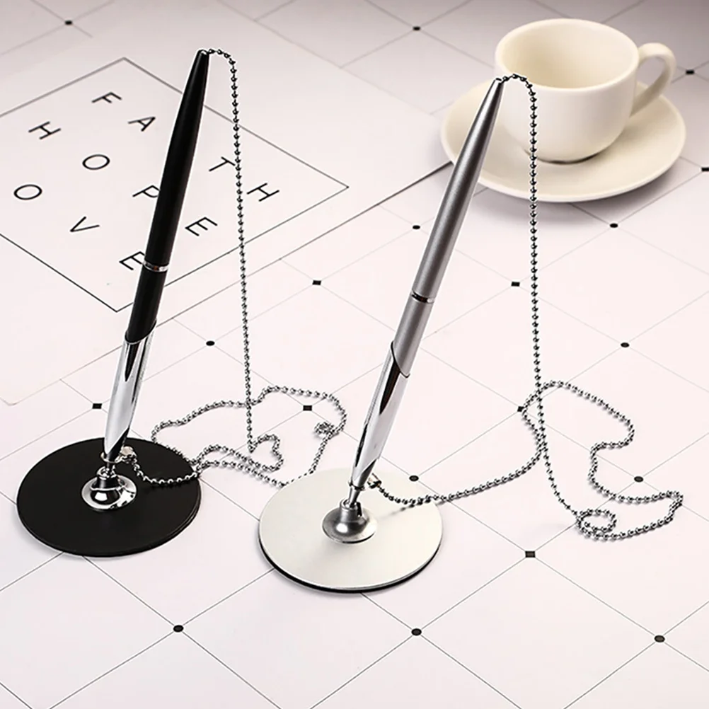 2Pcs Pens Vertical Table Fixed Multi-Function Writing Pen Office Business Guest Book Pen Sign Pens