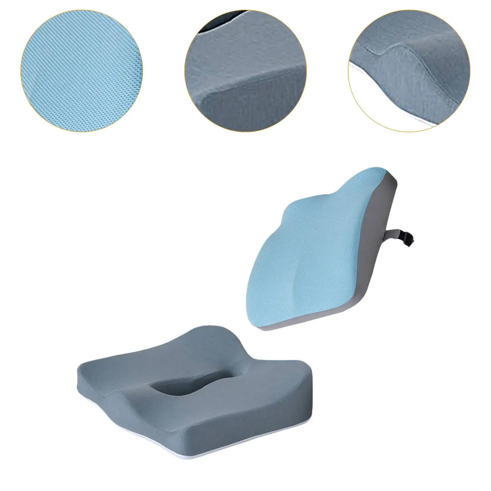 Sitzkissen aus Memory-Schaum, Rückenlehne mit doppeltem Verwendungszweck für Esszimmerstühle im Freien, Auto