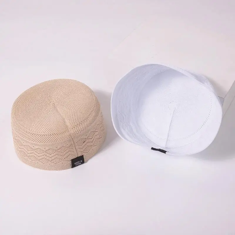 Y88A Cultural Gathering Muslims Kufi Hat Hollowed Round Worships Hat for Men Wear