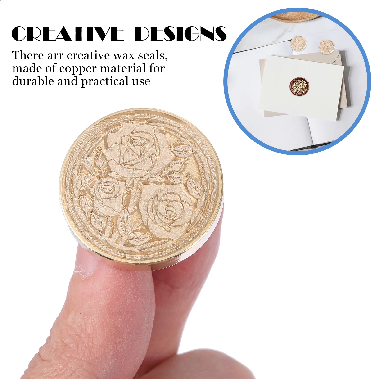 

2Pcs Wax Seal Copper Stamp Heads Durable Brass Replacement Sealing for Envelopes Invitations Scrapbook Gift Packing