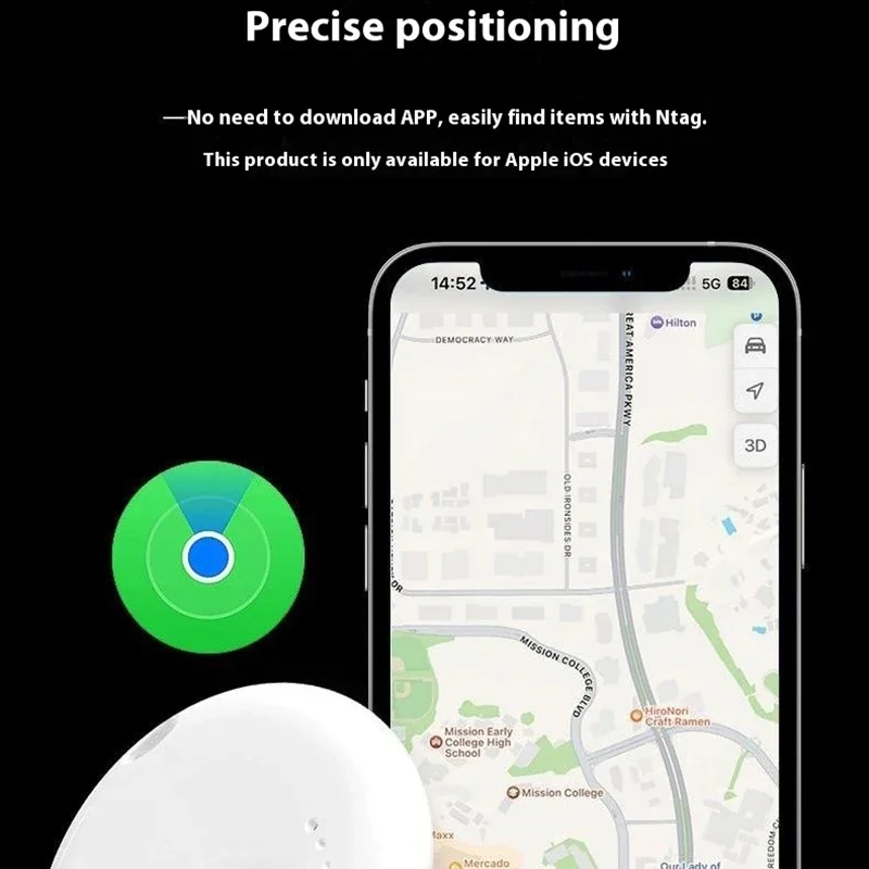 Mini Air Tag con portachiavi per chiave per auto per animali domestici Smart GPS Tracker compatibile con Apple trova la mia APP bambini anziani Anti-perso Finder