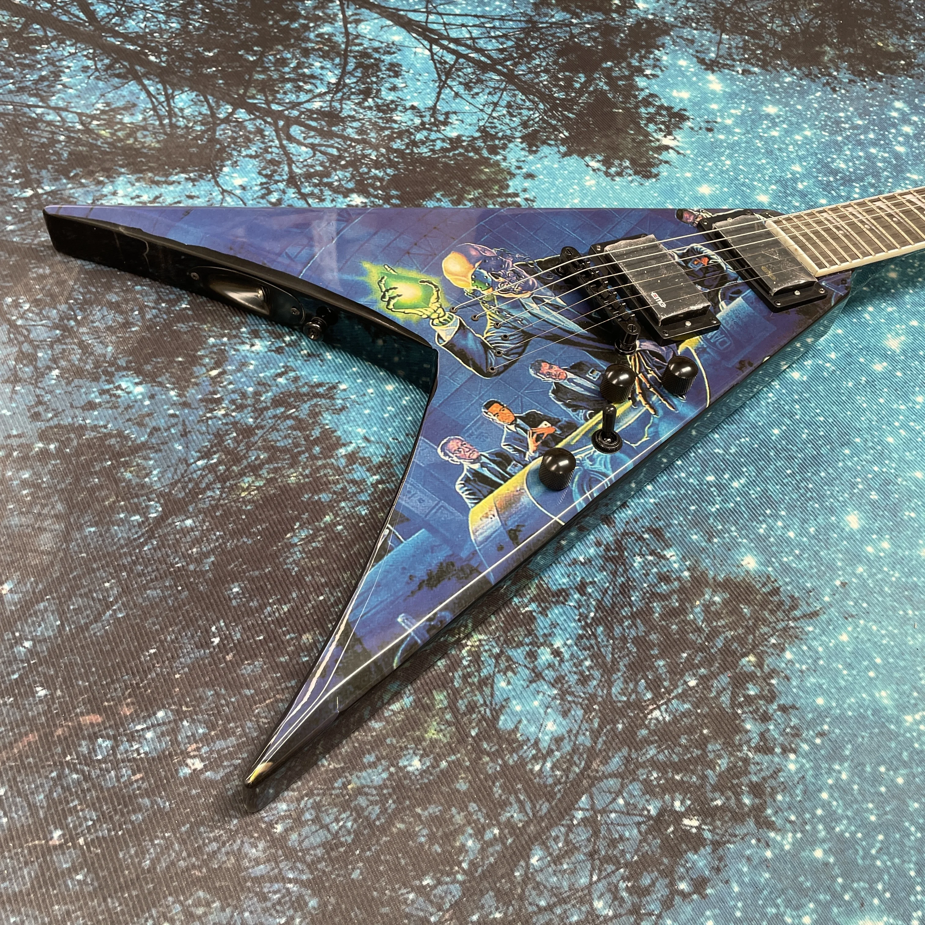 6-String Electric Guitar, Double Pickup Rosewood Fingerboard Guitars, Beginner Electric for Heavy Metal Guitarra view 4