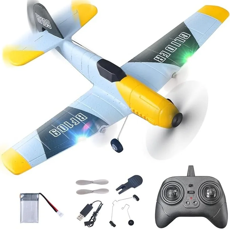 

Z61 Bf109 Rc Glider Fighter Fixed Wing Airplane Epp Foam Impact Resistant Flexible Wing Rc Aircraft For Outdoor Hobby Adults