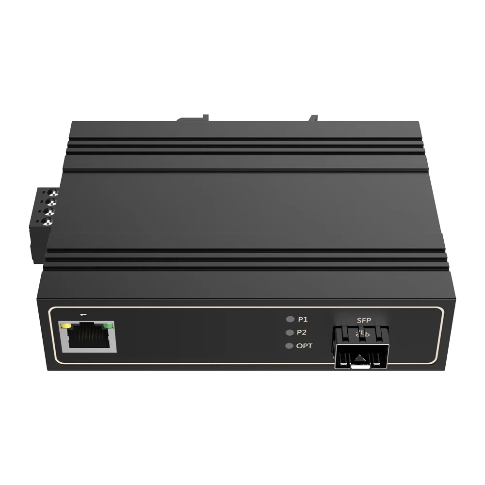

10/100/1000M Industrial SFP Media Converter DIN Rail 1RJ45 1SFP Slot SC/LC POE Optional