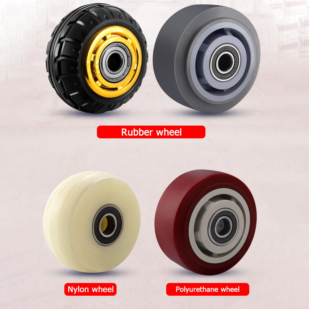 Single swivel caster wheels 4/5/6/8 inches Heavy-duty polyurethane/nylon/rubber casters Hand truck flatbed wheels with accessori