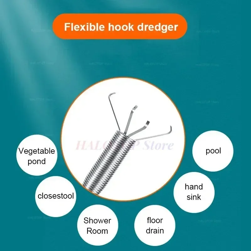 60/90/160cm Sewer Pipe Unblocker Snake Spring Pipe Dredging Tool Kitchen Bathroom Sewer Cleaning Tool Kitchen Accessories