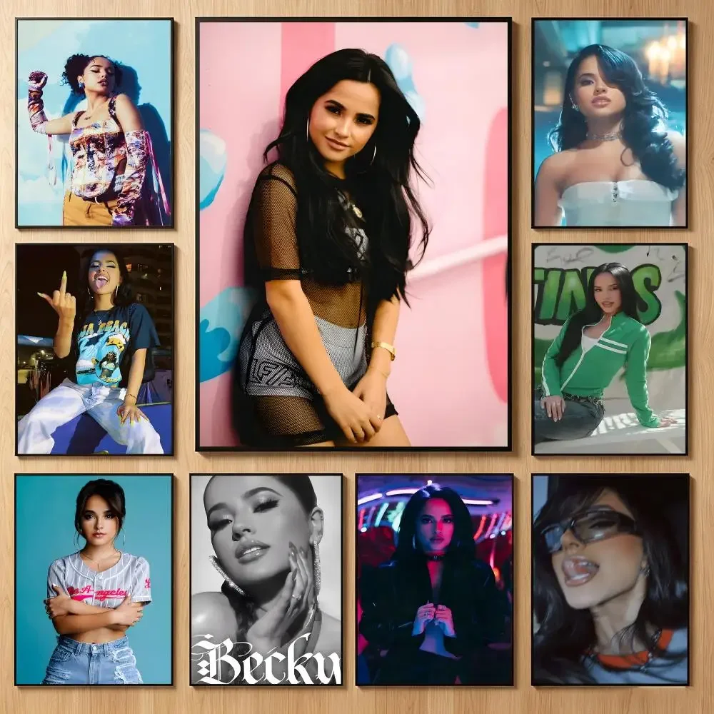 Vibrant Popvocalist B-Becky G Poster Classic Self-Adhesive PP Wall Sticker for Living Room Bar Decor Gift