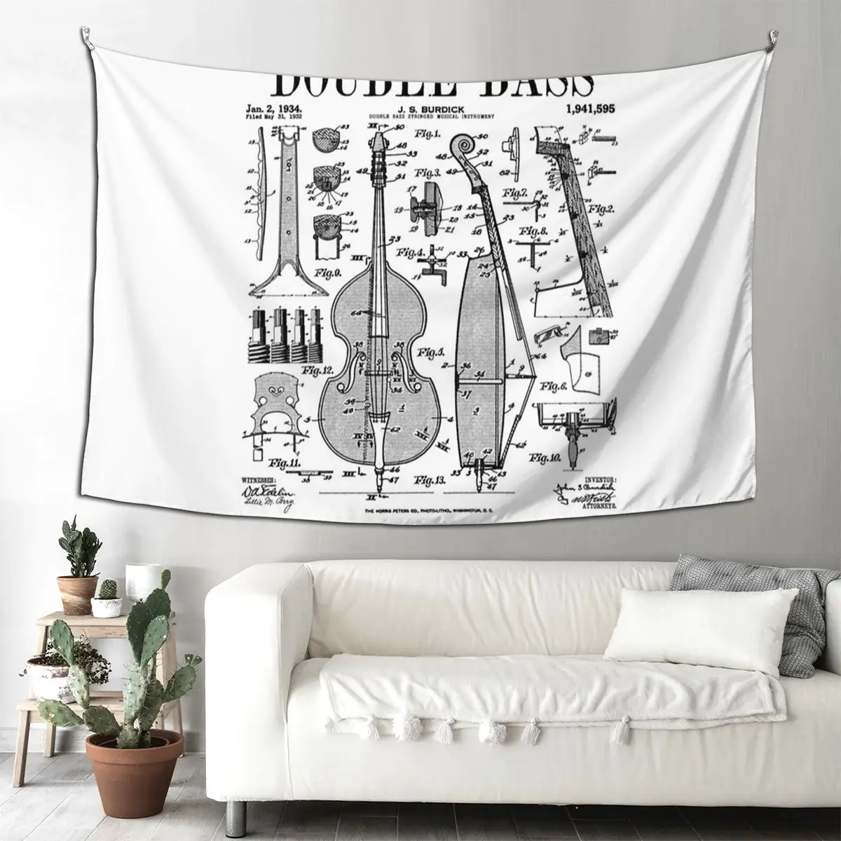 

Двойной бас-гист, бассист, музыкальный инструмент, винтажный патентный гобелен, хиппи, настенный эстетический домашний гобелен для жизни