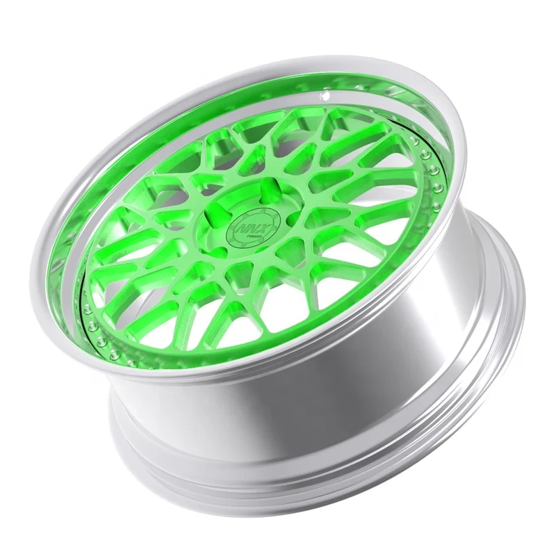 Performance WheelsMultiple Spokes Brushed Green 18 19 20 21 22 23 24 Inch 9J 10 J 11J 5x112 5x114.3 5x120 2 Pieces Car Wheel Rim