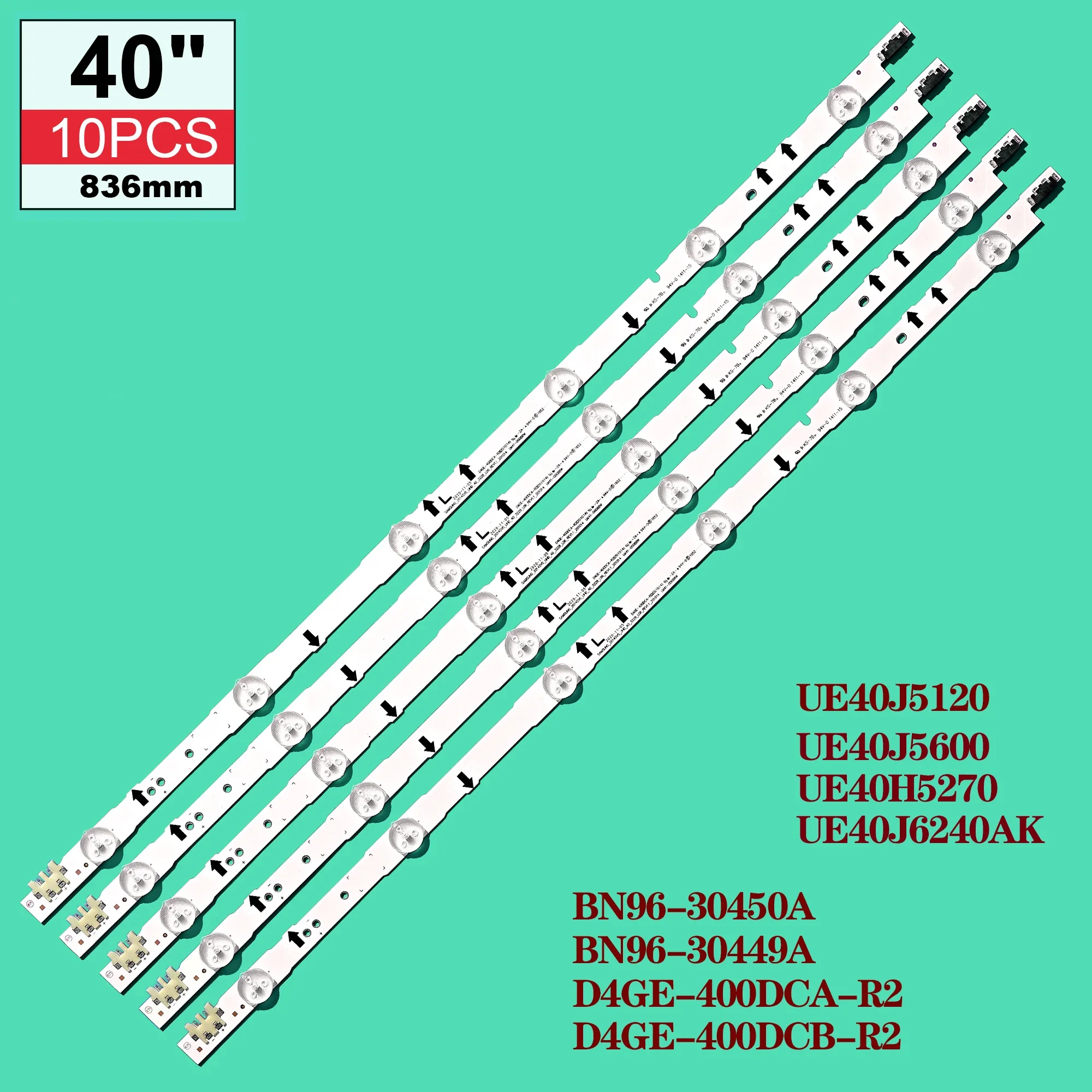 10PCS LED Backlight strip For UE40H5570 UE40H5505 UE40H5500 UN40H5500 D4GE-400DCA-R1 D4GE-400DCB-R1 D4GE-400DCA-R2 R2 2014SVS40