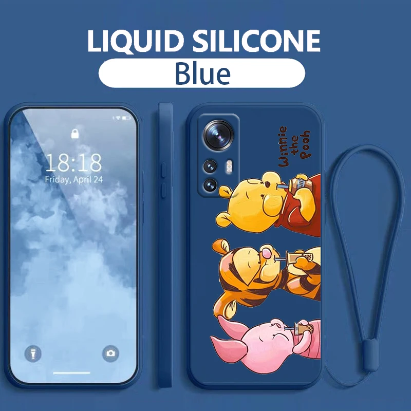 Classic Winnie The Pooh For Xiaomi Mi 13 12 11 10 Uitra Lite Pro T 12(12X) 11i HyperCharge 5G Liquid Rope Phone Case