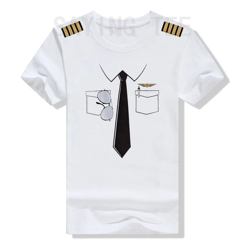 Das Pilotenuniform-T-Shirt, Y2k Flugzeug-Flieger ‌ Grafische Kleidung, Persönlichkeits-T-Shirts aus weicher Baumwolle, Geschenke für Flugzeugpiloten – Detail 10