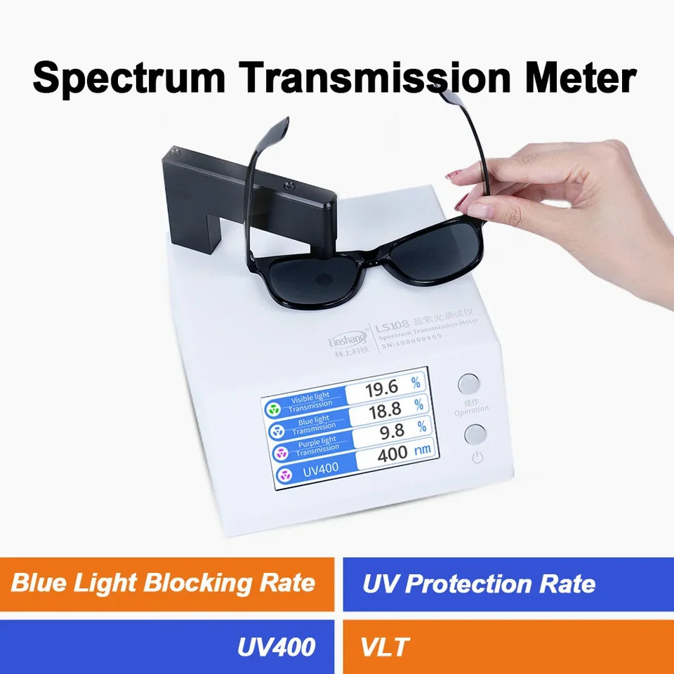LS108 Spectrum Transmission Meter DC 5V1A Powered For Measuring Transmittance Block Rate Blue Light UV Protective Coatings 4