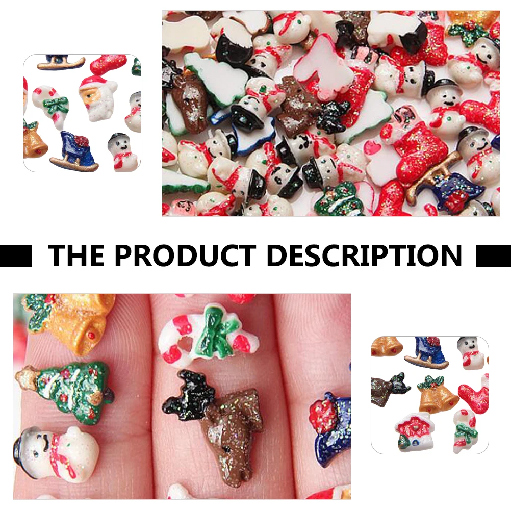

50pcs Resin DIY Nail Art Decor Christmas Theme Craft Supplies Charm Sets Manicure Nail Art Charms Diy Accessories Charms