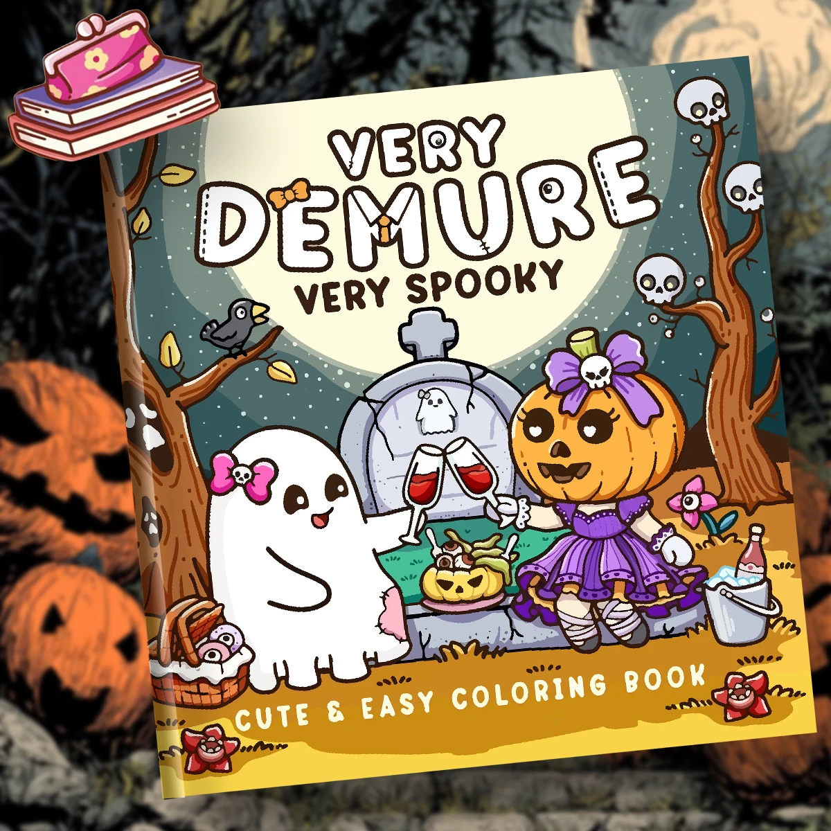 Un cálido libro para colorear con patrones artísticos de Halloween, perfecto para adornos de otoño, Navidad, Halloween y regalos de regreso a la escuela.