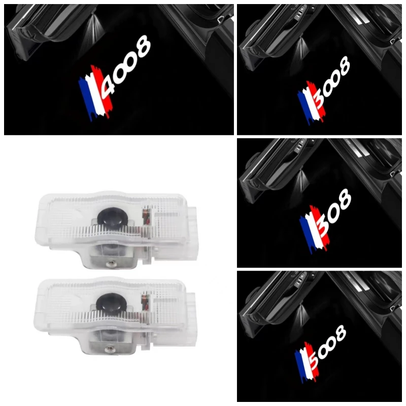 

Led Emblem Car Door Light Luces Projector For Peugeot 308 3008 408 4008 508 5008 RCZ Ghost Shadow Lamp Courtesy Auto Decorative