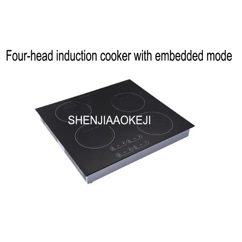 Desktop Electric Commercial Induction Cooker Embedded Four Furnaces Electromagnetic Heating Table Top Temperature Control Induct
