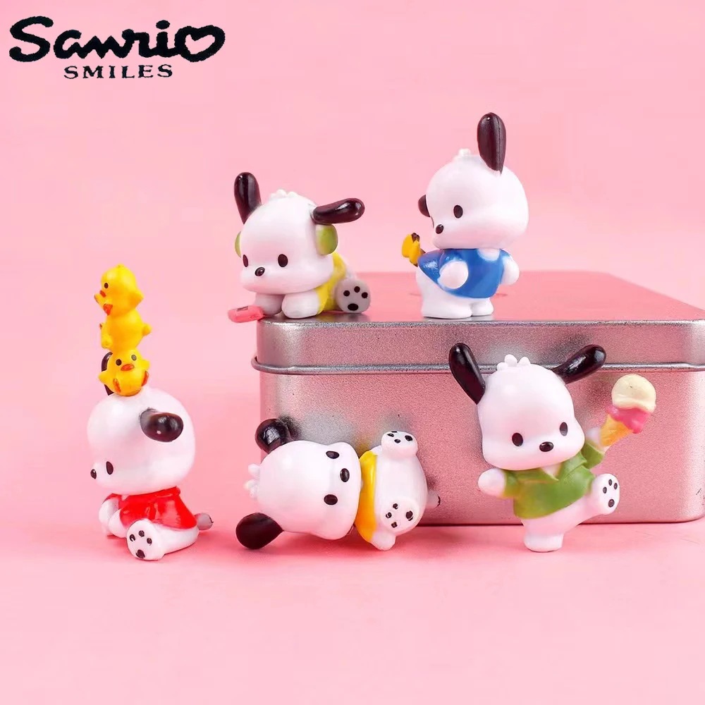 

Kawaii 4Cm Figure Sanrio Anime Pochacco Purin Doll Cake Room Decorative Decoration Christmas Toy Gifts For Girls Childrens