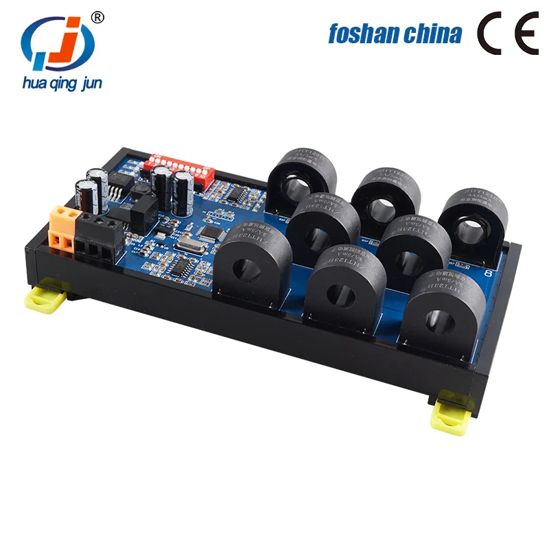 

Huaqingjun 8-канальный RS485 Обнаружение трансформатора переменного тока 0-50A Модуль Modbus RTU Сбор данных связи