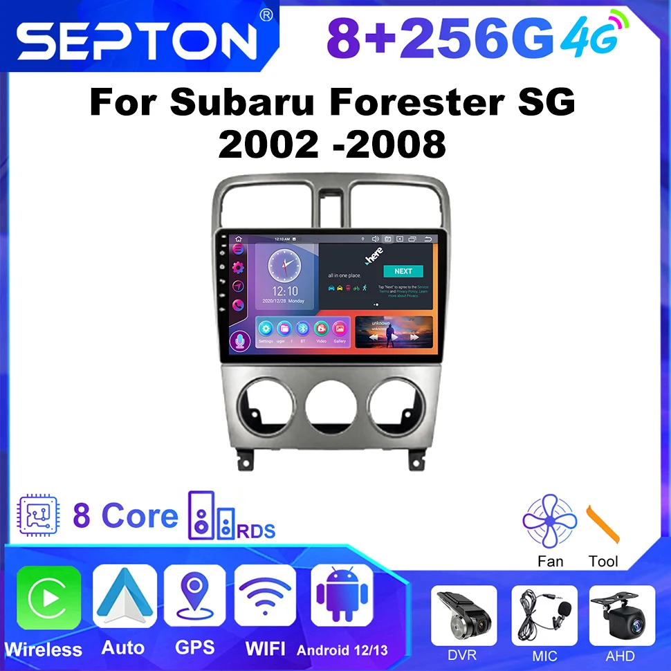 

SEPTON Android Car Radio for Subaru Forester SG 2002 -2008 Carplay 4G 8core GPS Dsp 2Din Head Unit Stereo Audio Multimedia DSP