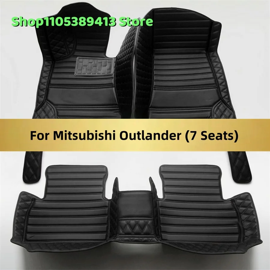 Autoteppiche aus Leder, maßgefertigte Fußmatten für Mitsubishi Outlander (7 Sitze) 2025 2024 2023 2022 2021 2020 Autozubehör