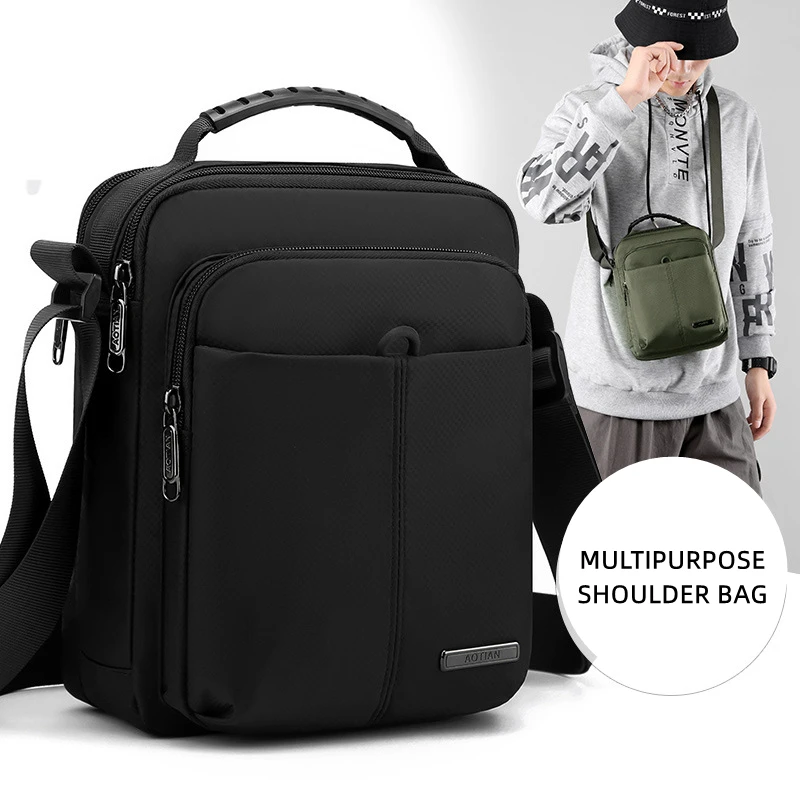 Oxford Large Shoulder Bags Men IPad Messenger Multilayers Pockets Light Minimalism Fashion Style Multifunction Brief Design