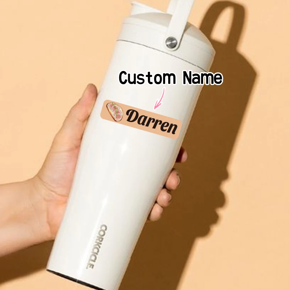 Custom Cartoon Name Sticker,Transparent DIY Birthday Gift Stickers for Kids Name Labels for School Bag Bottles Box Mug Uniform