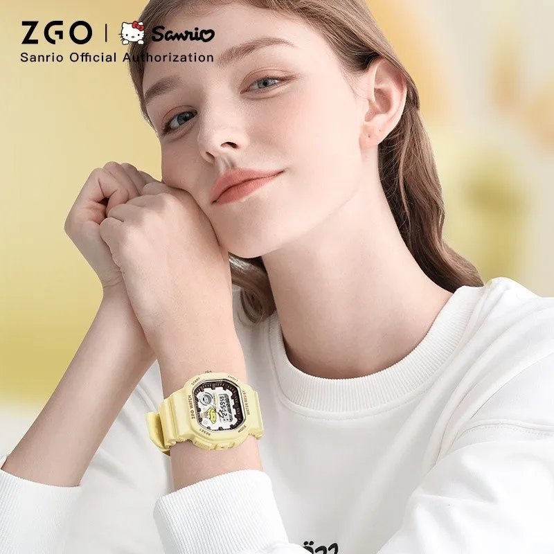 ZGO X サンリオ ポムポムプリン キッズウォッチ 男の子用、防水、ナイトライト付き、スポーツデジタルクロノグラフウォッチ 810