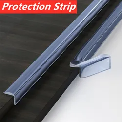 Tira de protección de bordes de esquina de muebles de mesa autoadhesiva, protectores de bordes a prueba de colisiones, tira de parachoques de PVC suave transparente