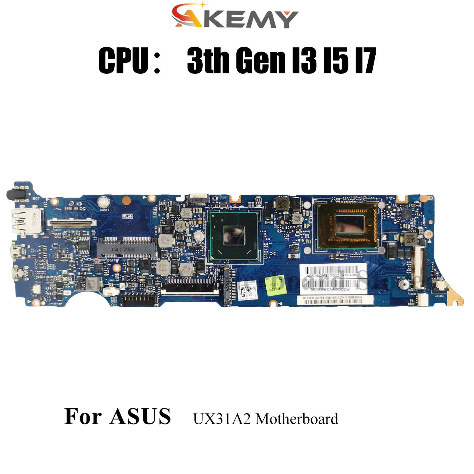 

UX31A2 Laptop Motherboard For ASUS ZenBook UX31A2 UX31A Notebook Mainboard With I3 I5 I7 CPU 100% tests OK fast shipping stk