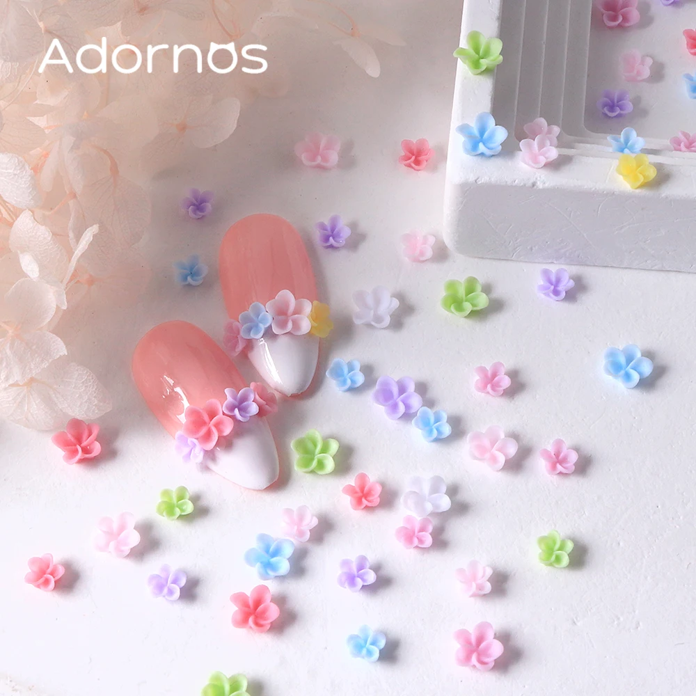 50 Uds. De dijes para decoración de uñas Frangipani de varios tamaños, flores coloridas, accesorios de manicura, decoración de uñas Kawaii, uñas Diy de verano