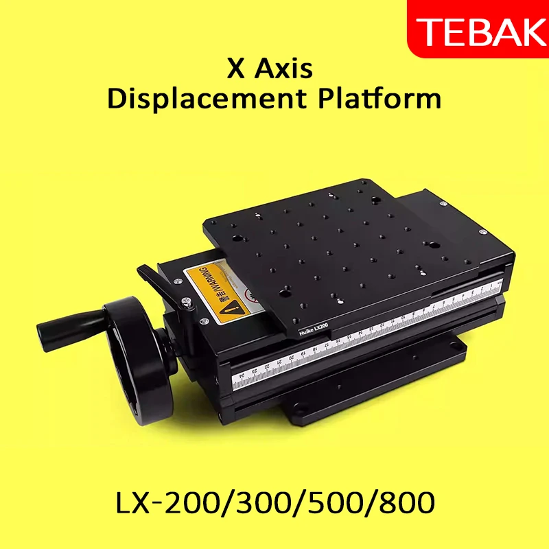 Large Travel X-Axis Worktable Column T-Type Screw Rod Slide Platform Hand-Crank Camera Displacement Optical Worktable