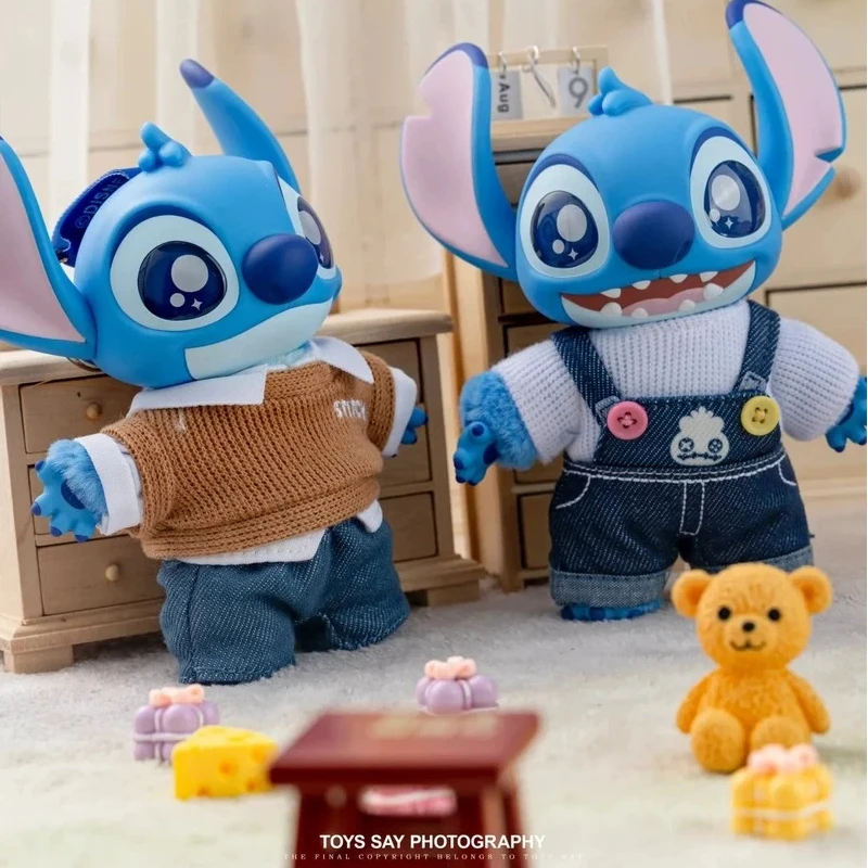 

Коллекционная виниловая плюшевая фигурка Disney Stitch в костюме, в слепой коробке, для декора рабочего стола, подарок для детей и любителей аниме