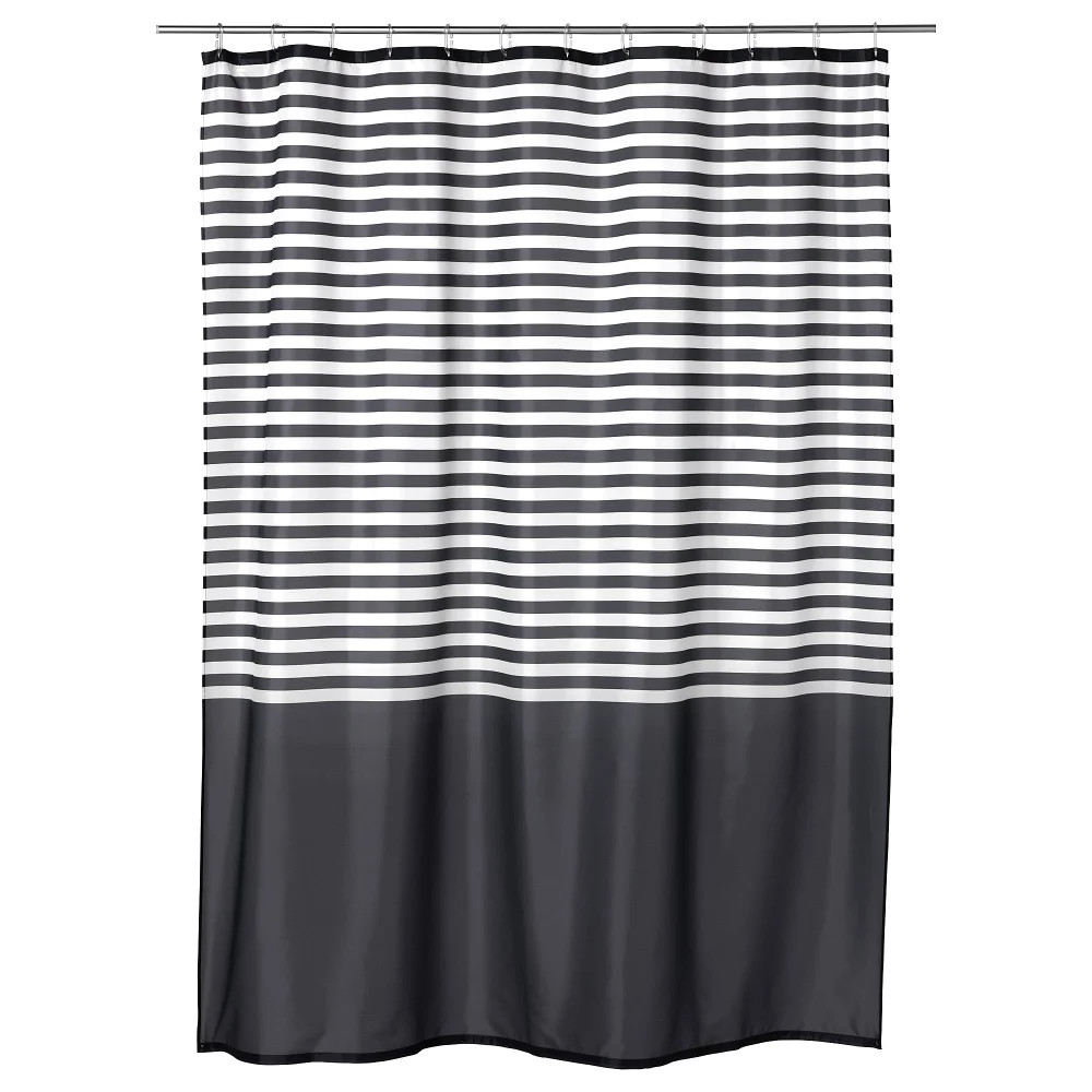 

Geometric Shower Curtain Black White Stripes Modern Minimalist Home Decor Bathroom Curtain Bath Accessories Set Polyester Fabric