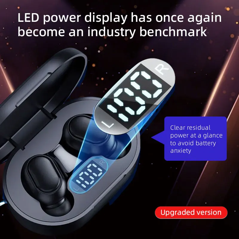 Wireless Bluetooth Earphones In Ear High Sound Quality Intelligent Battery Level Digital Display Noise Reduction TWS Earphones