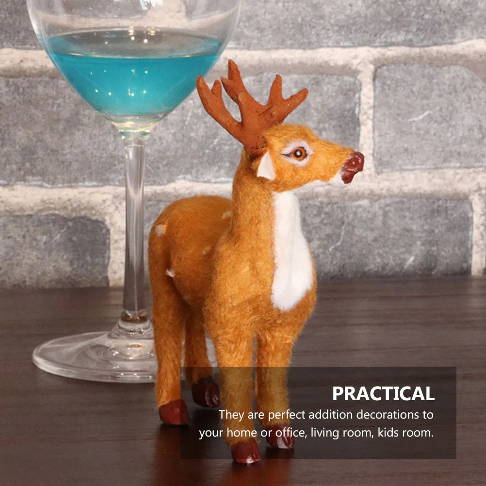 

Small Round Corner Deer Simulation Christmas Decor Stable Base Desktop Layout Xmas Reindeer Decoration for Home Office Holiday