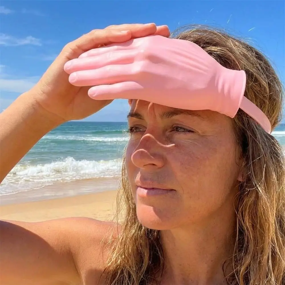 

Funny Palm Shaped Sun Hat Adjustable 3D Printed Hand Shaped Visor UV Protection Detachable Hand Palm Visor Headband