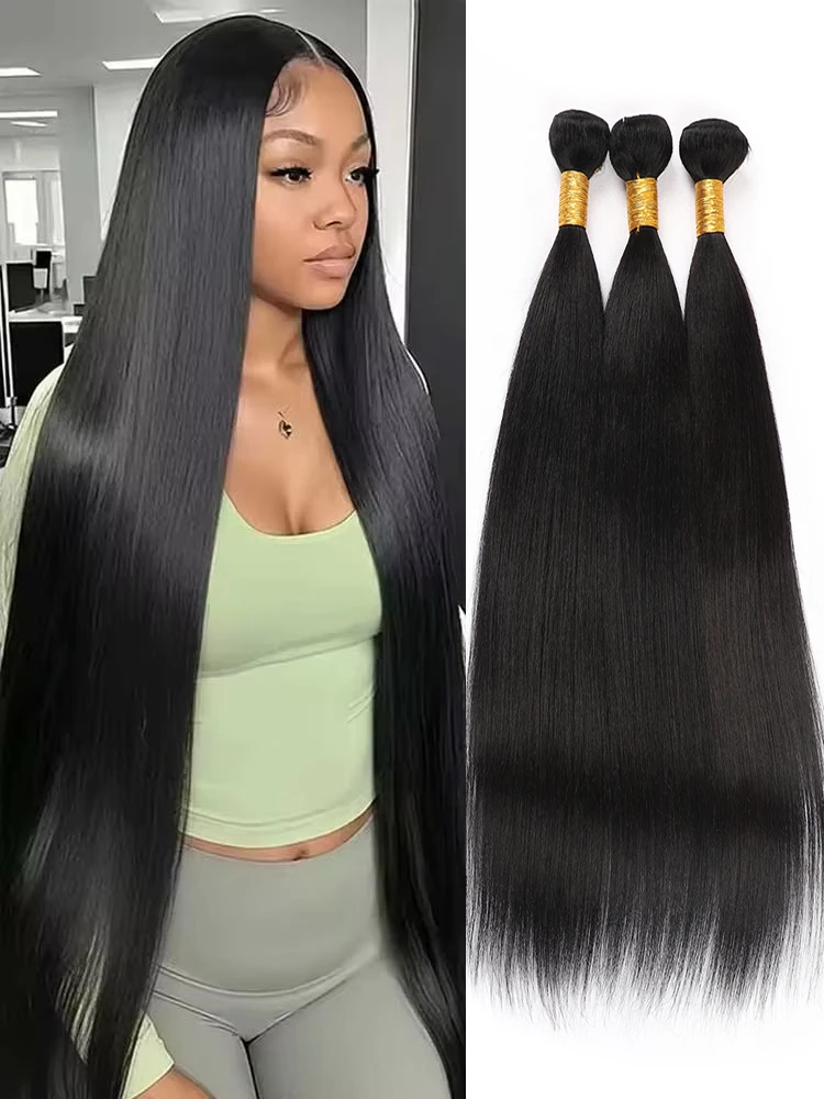 

Натуральные человеческие волосы в пучках, 28-30 дюймов, бразильские прямые волосы для наращивания, 3-4 пучка, натуральные волосы для швейного пришивания, русалка-хайлайт (raw hair weft)