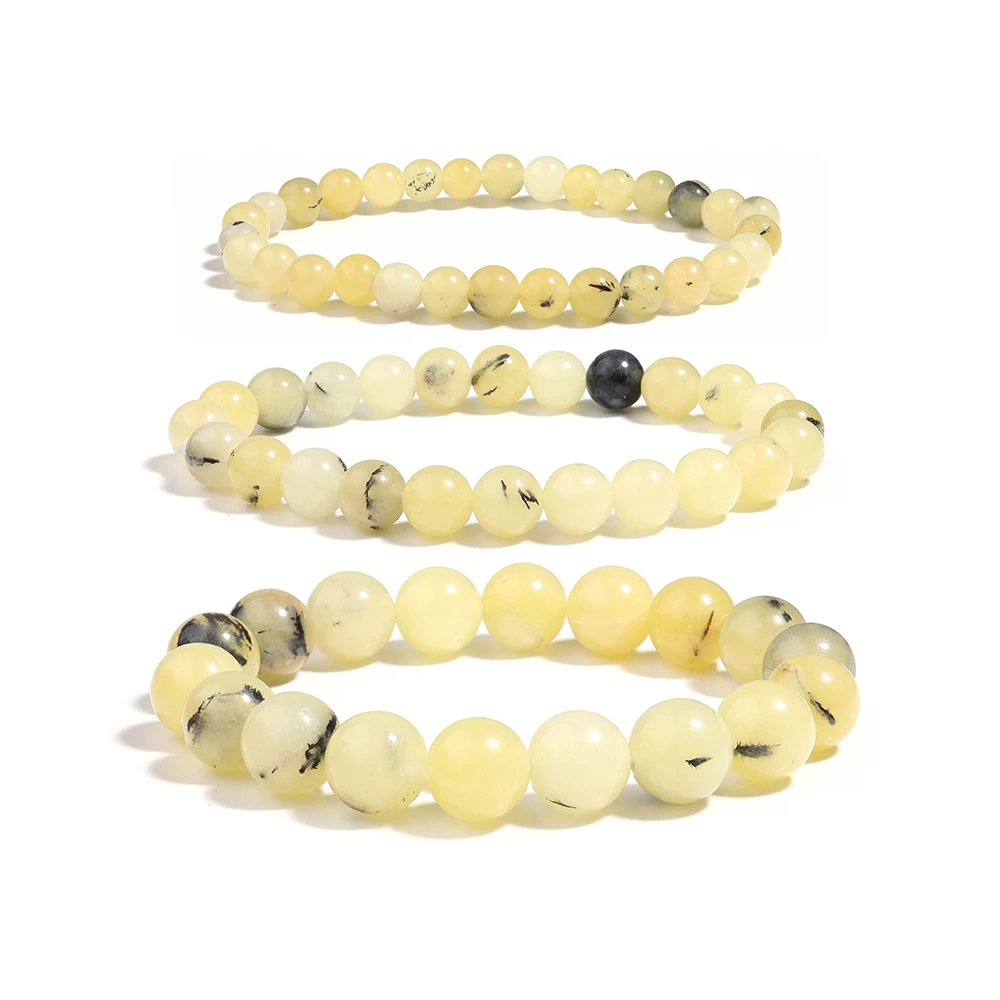 OAIITE Yellow Opal bracciale donna Natural Quartz Crystal Opal Bead bracciale Fortune bracciale uomo Reiki Pulse Jewelry Gift