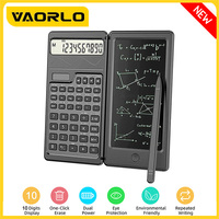 VAORLO Foldable Scientific Calculator 10-Digit Digital Large Display with an Erasable Writing Tablet Drawing Pad Math Calculator